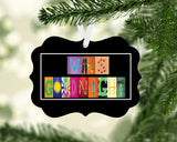 Personalized teacher letter art name ornament with custom teacher name