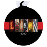 Round recycled aluminum metal ornament shape for personalized firefighter gift