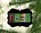 Personalized golf letter art name ornament with custom golfer name