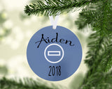 Personalized wrestling mat Christmas ornament with custom wrestler name