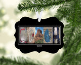 Personalized rock climbing coach metal Christmas ornament with custom name