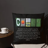 Field Hockey Coach Letter Art Pillow Bible Verse