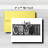 Baseball Coach Thank You Card ~ Flat Cards ~ Black & White
