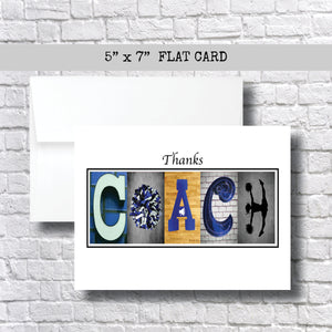 Cheerleading-Blue Coach Thank You Card~ Cards ~ Flat Cards