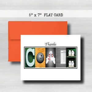 Bowling Coach Thank You Card~ Cards ~ Flat Cards