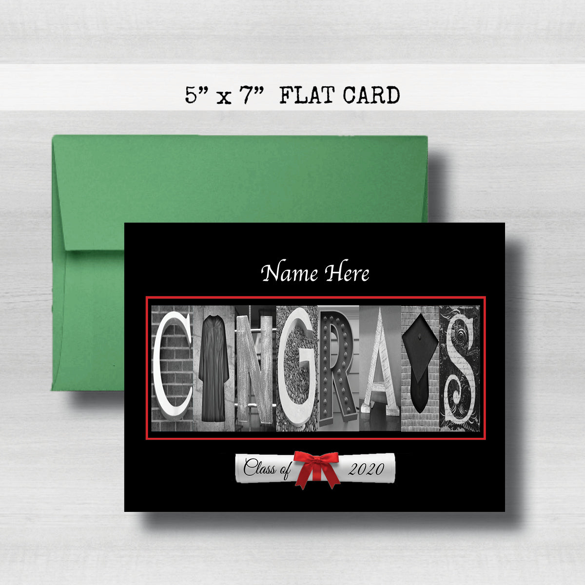 Personalized Black Background Senior Graduation Card Class of 2026 – Studio E Gifts