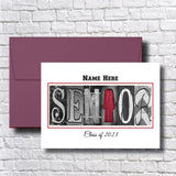 Personalized White Senior Graduation Card Class of 2025