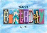 Birthday Card ~ Flat Cards ~ Aqua, Blue & Purple