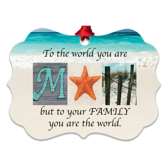 Mom Beach Letter Art Metal Ornament