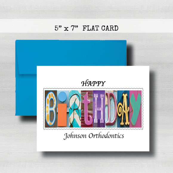 Corporate Personalized Birthday Card ~ Flat Cards ~Dentist Doctor