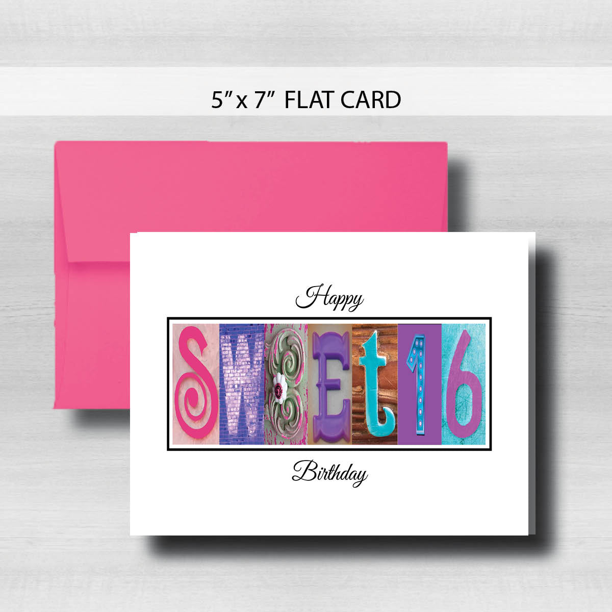 Sweet 16 Birthday Card ~ Flat Cards ~ Aqua, Blue & Purple – Studio E Gifts sweet-16-birthday-card-flat-cards-aqua-blue-purple-studio-e-gifts