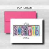 Sweet 16 Birthday Card ~ Flat Cards ~ Pastel