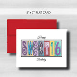 Sweet 16 Birthday Card ~ Flat Cards ~ Pastel