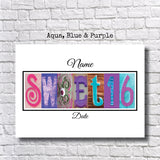Sweet 16 Party-Aqua, Blue & Purple
