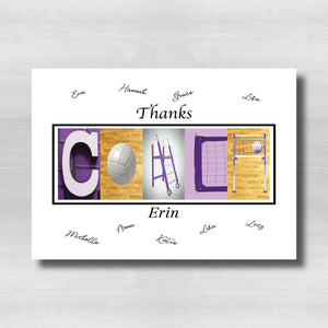 Volleyball Purple Coach Thank you