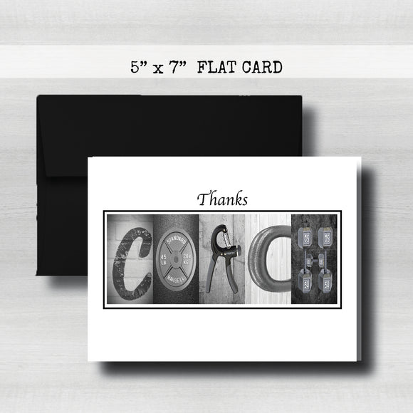 Weight Lifter- Coach Thank You Card~ Cards ~ Flat Cards