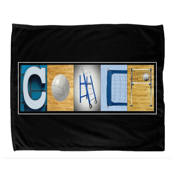 Volleyball Coach Fleece Blanket 50”x60”- BLUE