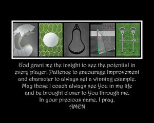 Lacrosse Coach Gift - Inspirational Bible Verse Print | Unique Coach Prayer Art