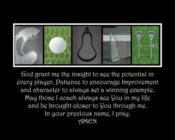 Lacrosse Coach Gift - Inspirational Bible Verse Print | Unique Coach Prayer Art