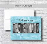 Will you be my Bridesmaid Card~ Flat Cards - Teal/Aqua