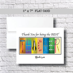 Thank You for Being the Best Teacher~3 cards~ Flat Cards ~ 5" x 7"